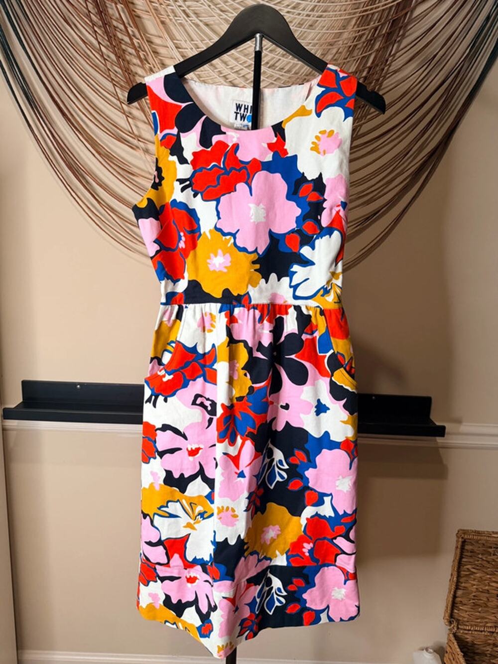Whit two floral dress anthropologie open back EUC 6 3372